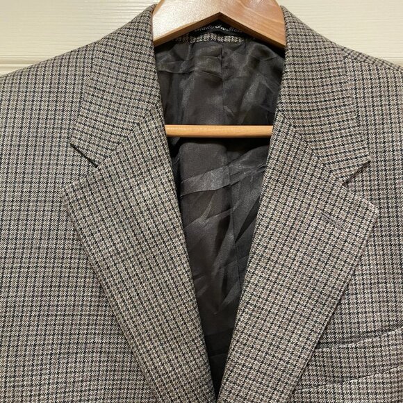 LAUREN RALPH LAUREN Men’s Gray/Blue/Brown Plaid Silk/Wool Blend Sportcoat 40R - Picture 2 of 7